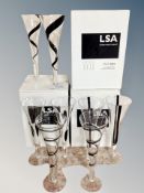 Three boxed sets of four LSA International champagne flutes and a further unboxed pair (14)
