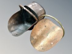 A Victorian copper coal receiver and log basket