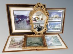 An ornate gilt framed mirror,