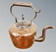 A Victorian copper kettle