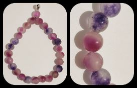 A plum Chalcedony crystal bracelet from Bolivia