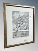 Danish School : Abstract architecture, pencil, indistinctly signed,