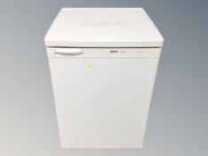 A Bosch under-bench fridge and a Russell Hobbs microwave