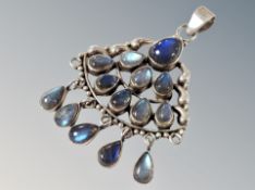 A silver moonstone pendant