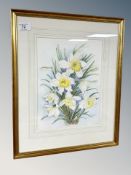 Margaret Adamson : Still life of flowers, watercolour,