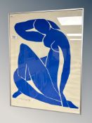 After Henri Mattis : Seated female, colour print,