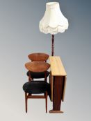 A teak effect drop leaf table,