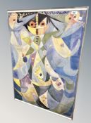 Danish School : Abstract study, colour print,