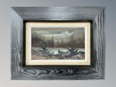 Danish School : Sombre landscape, oil on canvas,