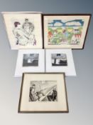 A limited edition colour print after Arne Rasmussen numbered 88 of 168 and four further pictures