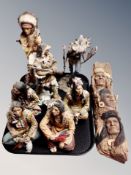A group of resin Native American figures