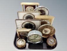 A collection of carriage timepieces