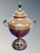 A copper samovar,