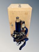 A W Watson and Sons Service microscope in box, no.