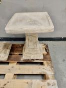 A concrete pedestal bird bath height 49 cm