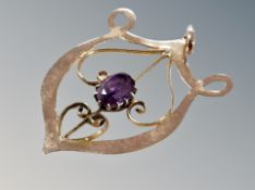 A rose gold 9ct gold pendant