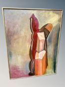 A L Gothche : Abstract shapes, oil on canvas,