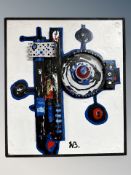 Danish School : Abstract mixed media study,