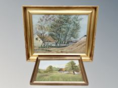 Continental School : A rural homestead, oil on canvas,