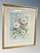 Margaret Adamson : Still life of flowers, watercolour,