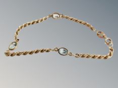A 9ct gold topaz bracelet