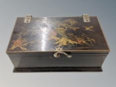A Japanned table box,