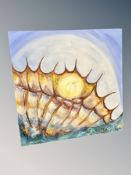 Danish School : Abstract sunset, oil on canvas,