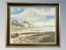 Danish school, oil on board, coastal view,