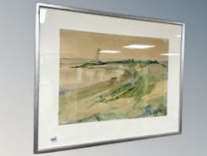 Danish school, watercolour, study of dunes,