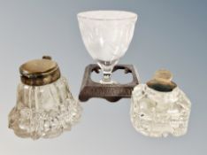 An early 20th century ale glass etched with 'God Save the King', height 13 cm,