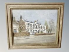 W G Sawyer : Street scene, oil on board, 49 cm x 38 cm,