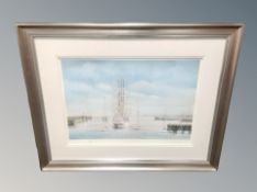 After Edwin Blackburn : Dar Mlodziezy leaving Blyth, limited edition colour print,