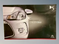 Ten Citroen DS3 Driver's Manuals/Owner Booklets in Original Wallets.
