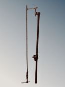 Two long arm steel clamps