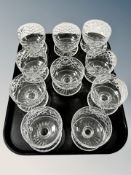 A set of ten cut glass grapefruit dishes