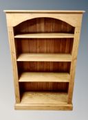 A pine bookcase,