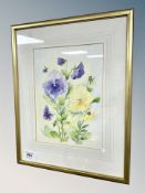 Margaret Adamson : Still life of flowers, watercolour,