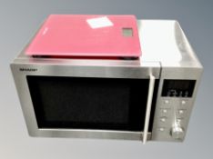 A Sharp digital microwave and John Lewis scale