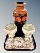 A West German glazed pottery vase,