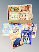 A box of vintage annuals, Dandy, Spiderman comics weekly,