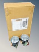 A box of miniature aluminium serving pails