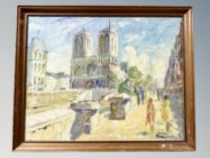 Danish school, oil on canvas, study of a cathedral,