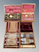 Four boxed early 20th century hydrometers