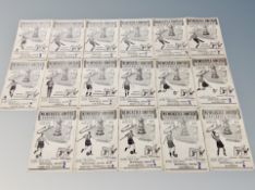 Seventeen Newcastle United football programmes from the 1951 / 1952 season (17,