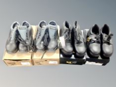 Two pairs of Grafters safety work boots, size 40, and further two pairs of Goliath boots,