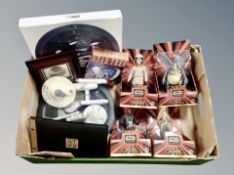 A collection of Star Wars Episode I figures, Star Trek models, wall clock etc.