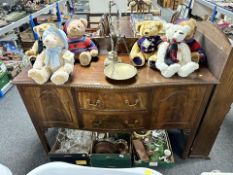 An early 20th century mahogany serpentine front sideboard by Laidler Robsons Ltd of Sunderland,