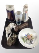 A Royal Copenhagen porcelain vase depicting a fishing boat, further Finish vase,