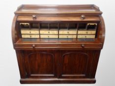 A 19th century mahogany cylinder bureau,