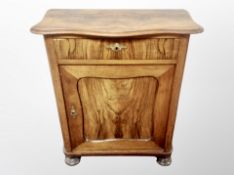 A 19th century Danish figured walnut side cabinet,